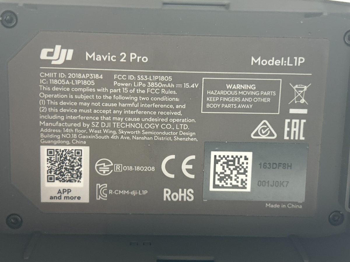 DJI Mavic 2 Pro Drone Only - Model L1P – FlySafe Update Fail – For Parts
