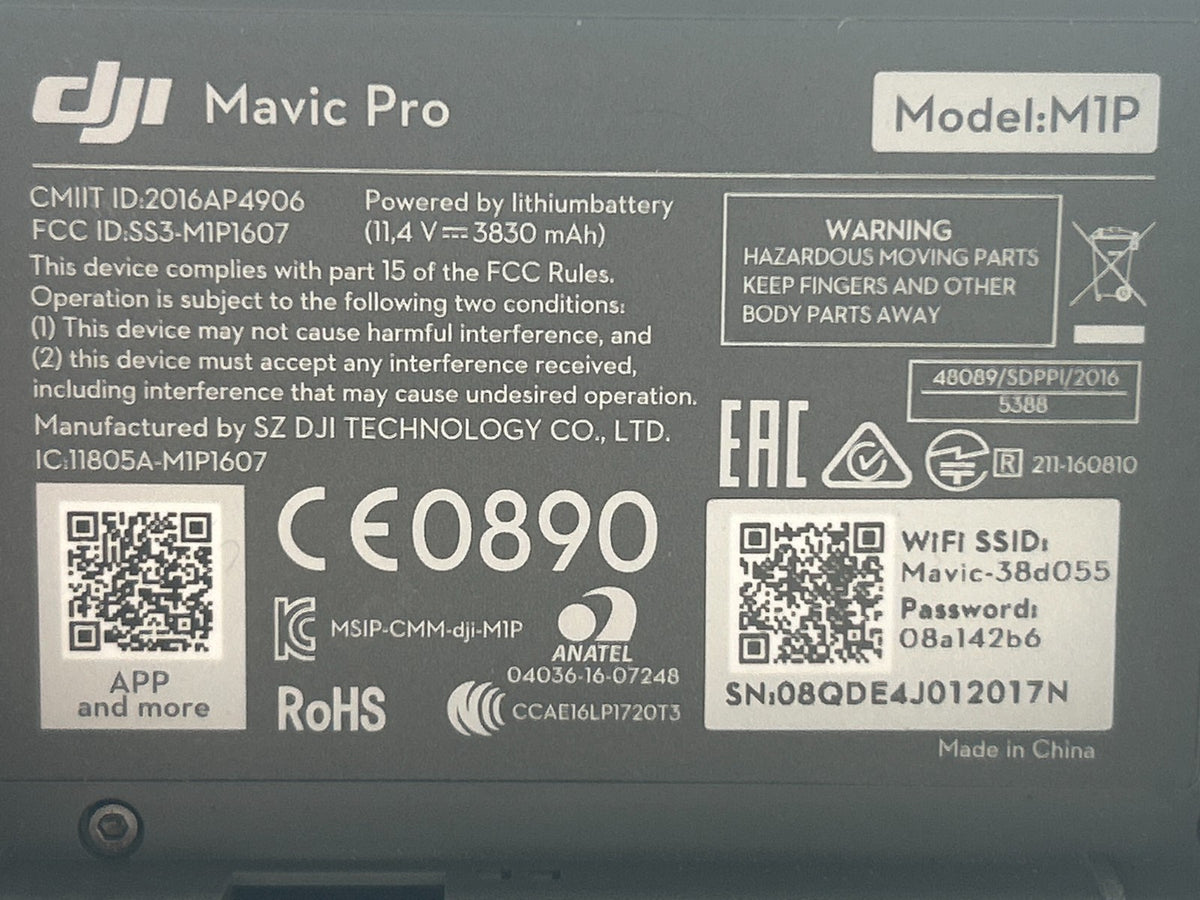 DJI Mavic Pro M1P Replacement Aircraft Body Only Used Topgun Sticker