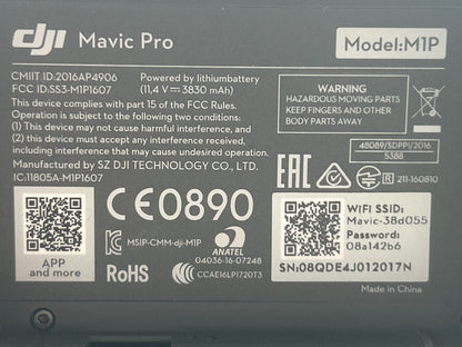 DJI Mavic Pro M1P Replacement Aircraft Body Only Used Topgun Sticker