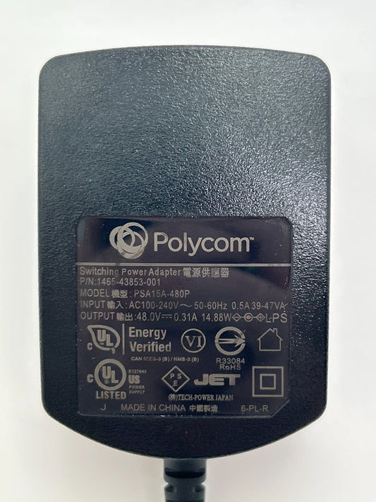 Polycom PSA15A-480P Power Adapter Charger 48V 0.31A OEM
