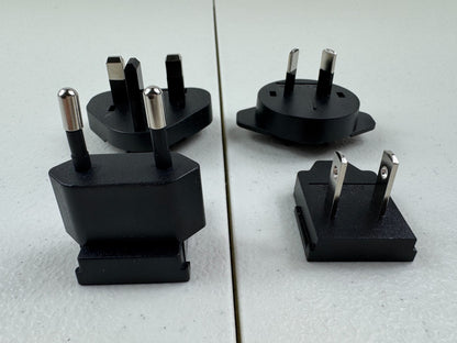 4x International Power Travel Adapters – Worldwide Plug Converters – Used