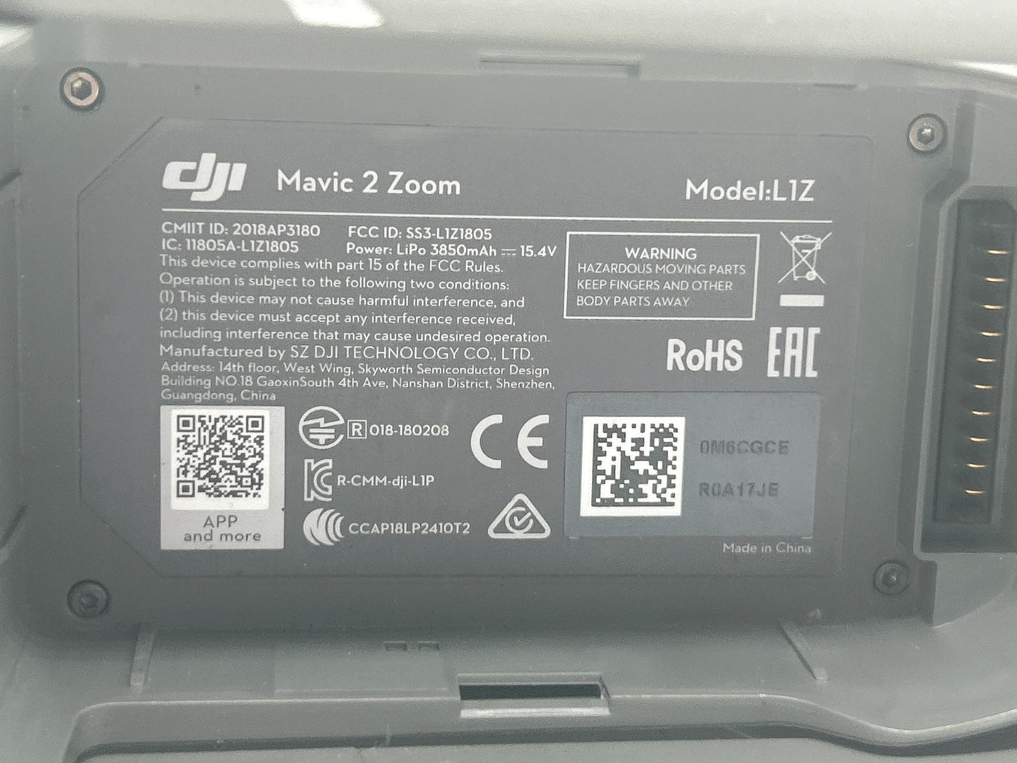 DJI Mavic 2 Pro Drone Only – Error Code 200 – No Camera - For Parts