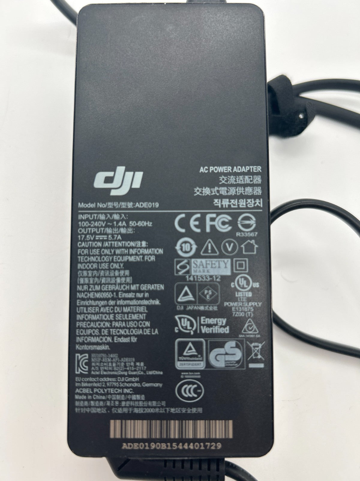Genuine OEM DJI Phantom 3 Professional Charger 100W AC Power Adapter ADE019