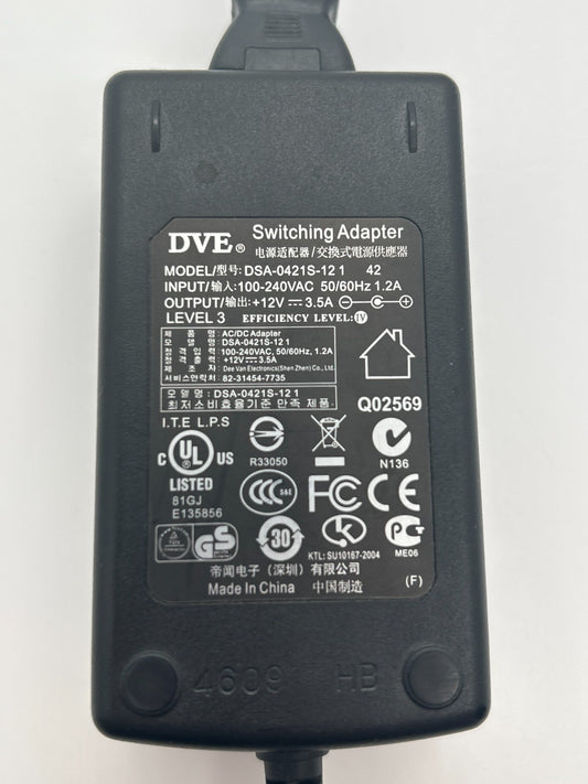 DVE PA3-B2 DSA-0421S-12 1 Switching AC Adapter 12V 3.5A Power Supply