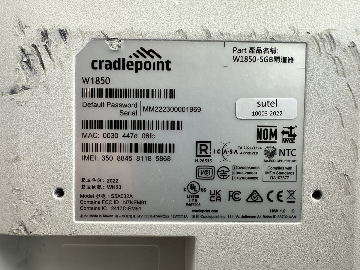Cradlepoint W1850 5G Wideband Adapter Router (W1850-5GB) – For Parts/Repair