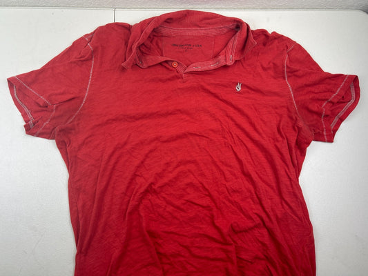 John Varvatos - Mens Polo T-Shirt - Casual - Red - Short Sleeve - Large - Used