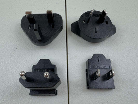 4x International Power Travel Adapters – Worldwide Plug Converters – Used