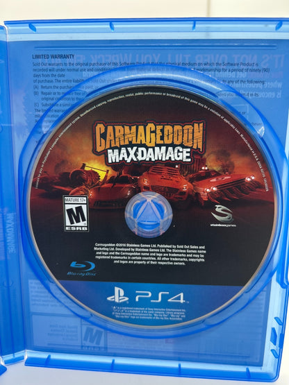 Carmageddon Max Damage PS4 Game Disc Case Racing Vehicular Combat Stainless