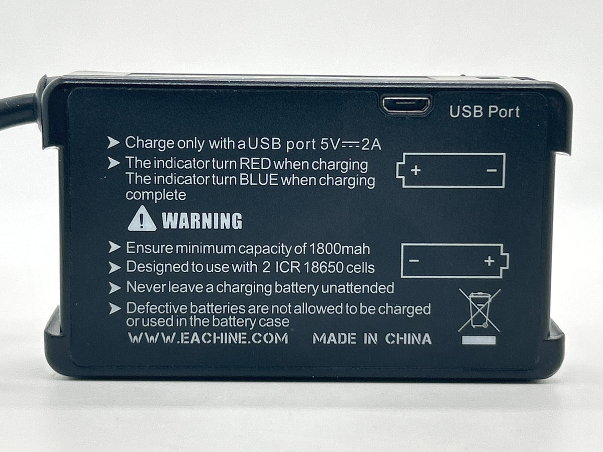 Eachine 7.4V 18650 FPV Goggle Battery Case with Integrated USB Charger – Used