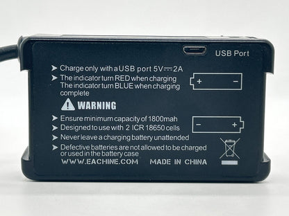 Eachine 7.4V 18650 FPV Goggle Battery Case with Integrated USB Charger – Used