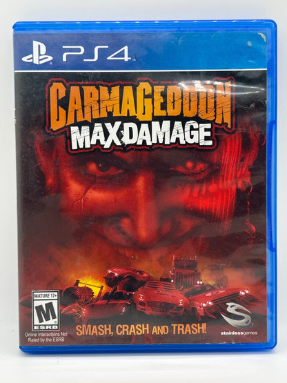 Carmageddon Max Damage PS4 Game Disc Case Racing Vehicular Combat Stainless