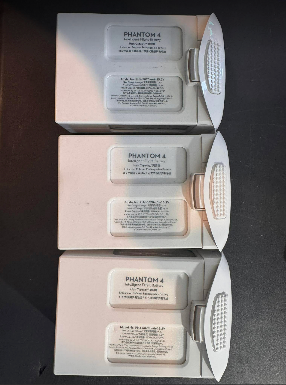 Lot of 3x DJI High Capacity Replacement Battery Genuine Phantom 4 Intelligent PH4-5870mAh
