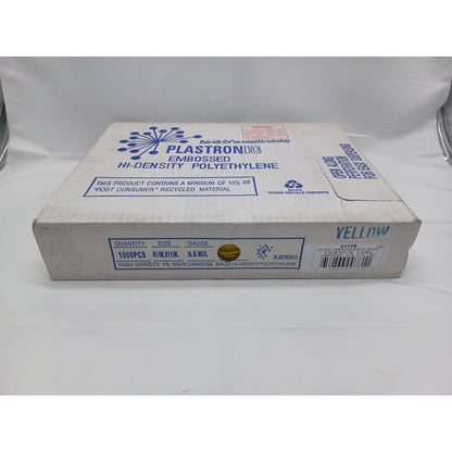 1000x Plastronic C11YE Merchandise Bag - 8 1/2" x 11", 0.6 mil HDPE, Yellow